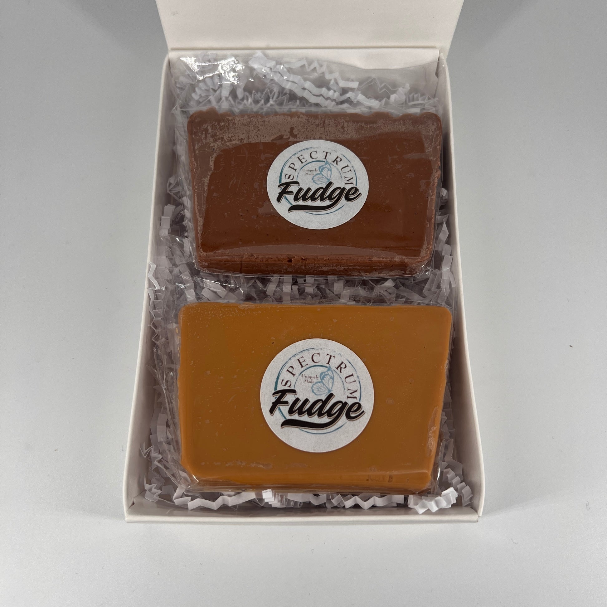 Chocolate & Sea Salt Caramel Fudge in a Gift Box (1/2lb)