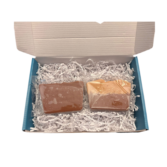 Chocolate & Chocolate Peanut Butter Fudge in a Gift Box (1/2lb)