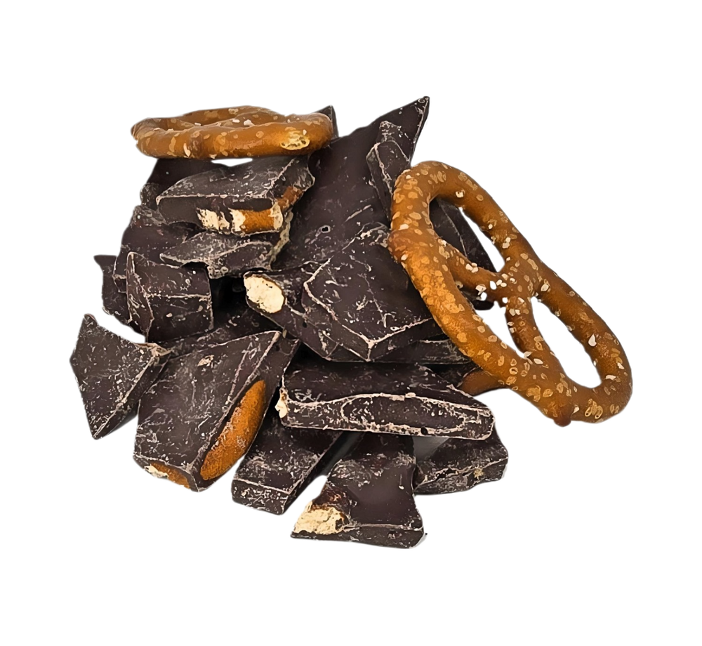 Salted Pretzel Bark, Dark Chocolate